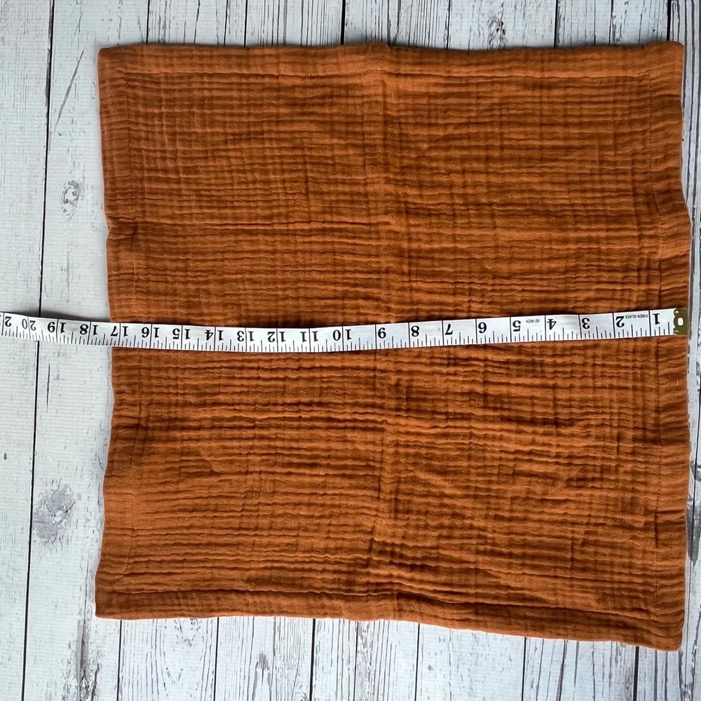 Quince Organic Airy Cotton Gauze Napkin Terracotta Rust 18x18 Square Crinkle